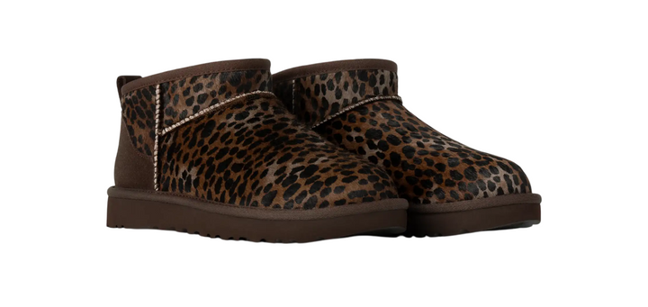 Stivali UGG classic ultra mini caspian leopardati