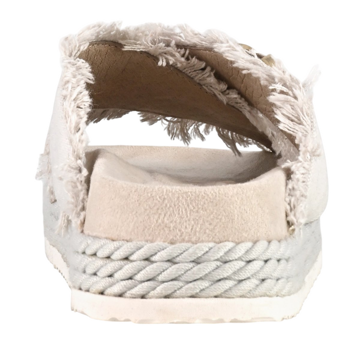 Sandalo Criss-cross rope sandal recycled canvas Beige Mou