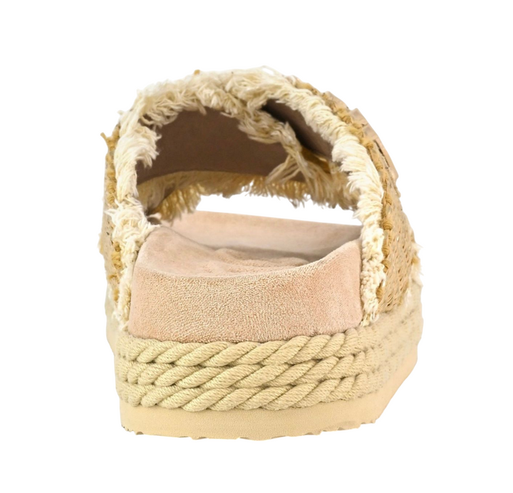 Mou Criss-cross rope sandal raffia