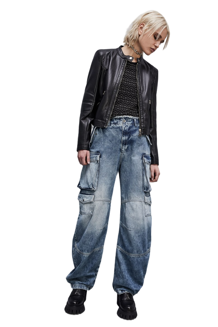 Top in jersey con strass