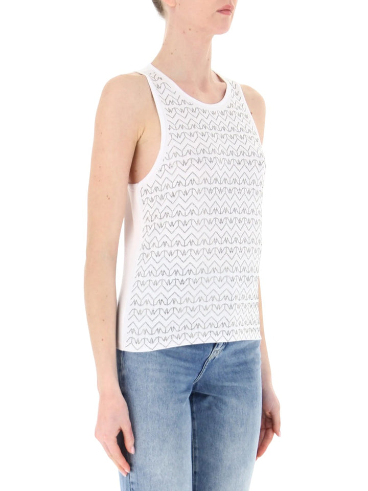 Top in jersey con strass