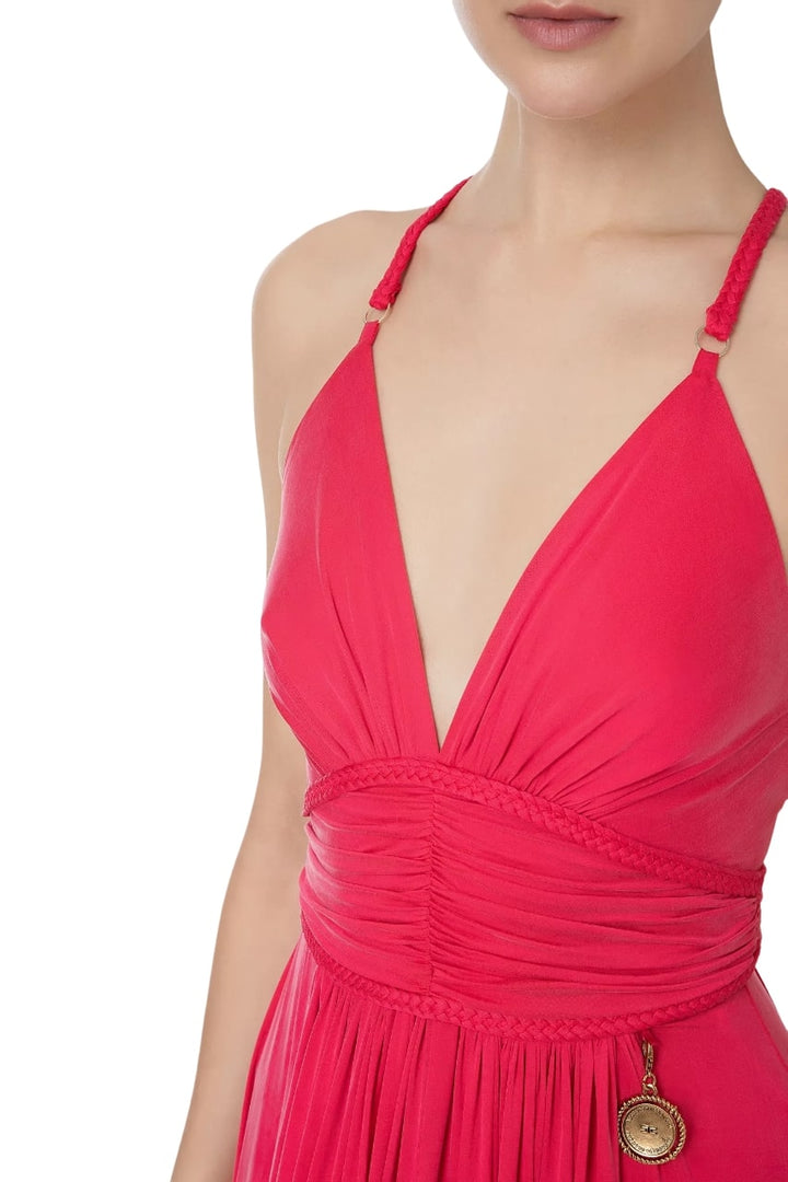 Abito red carpet con spalline intrecciate