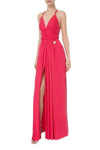 Abito red carpet con spalline intrecciate