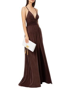 Abito red carpet con spalline intrecciate