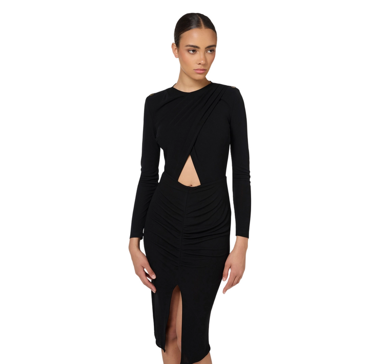 Abito midi in jersey lucido
