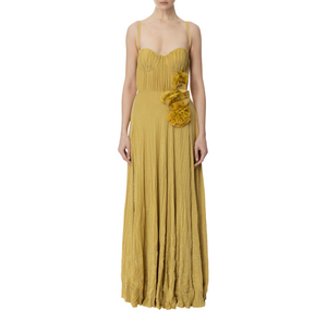 Abito da donna red carpet in jersey lurex con fiore ricamato