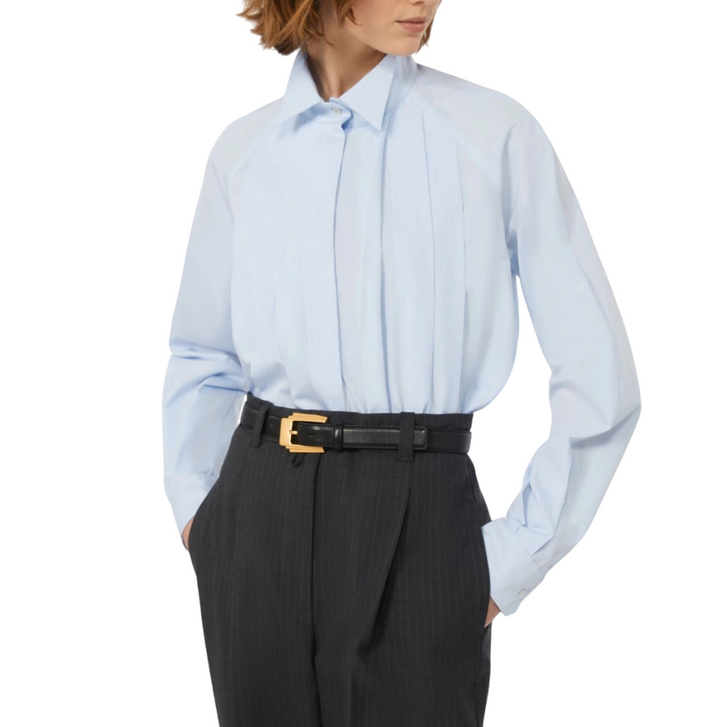 Camicia in popeline da donna azzurra