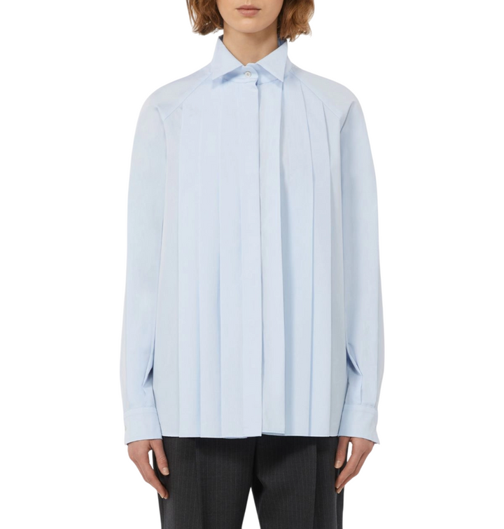 Camicia in popeline da donna azzurra
