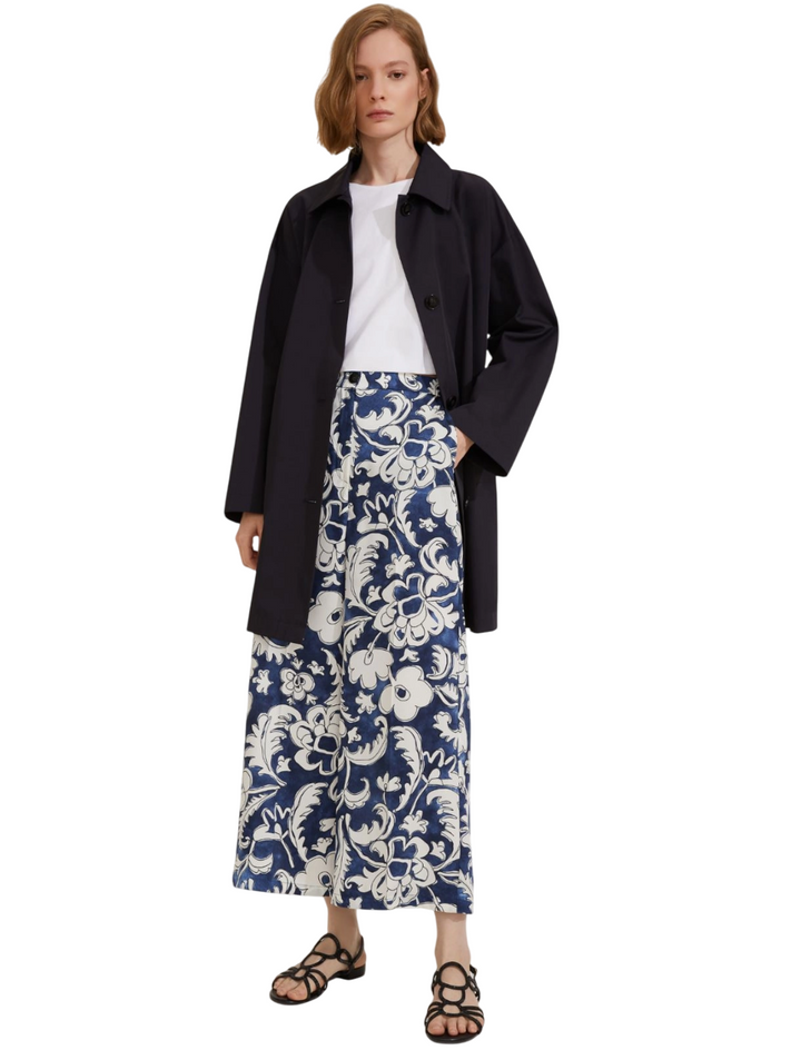 Pantalone in twill stampato - Blu
