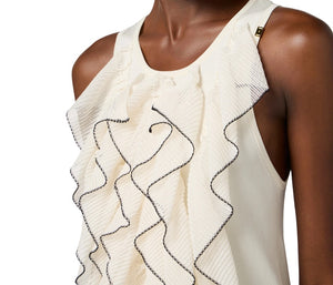 Abito da donna in maglia con ruches e balze