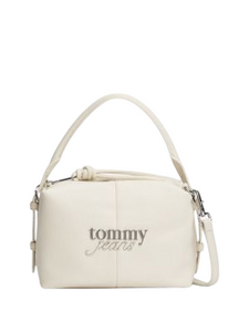 Borsa a spalla con logo crema