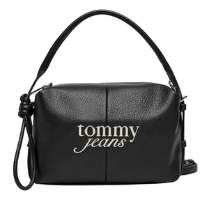 Borsa a spalla con logo nera