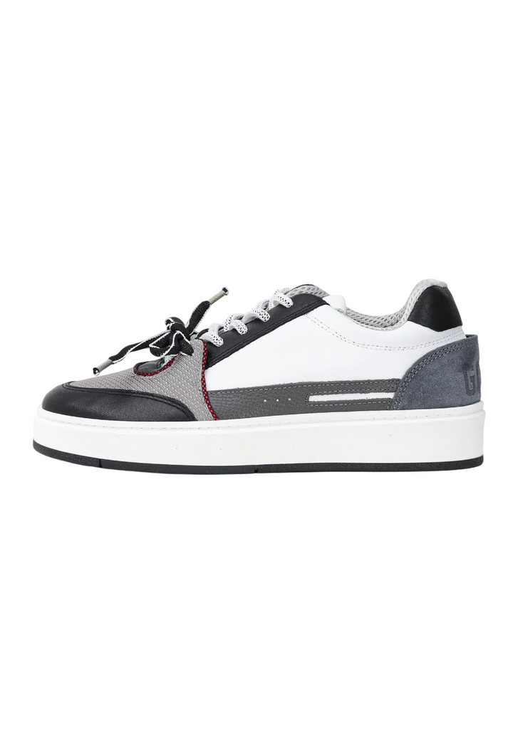 Sneakers bianche, nere e grigie da uomo con logo