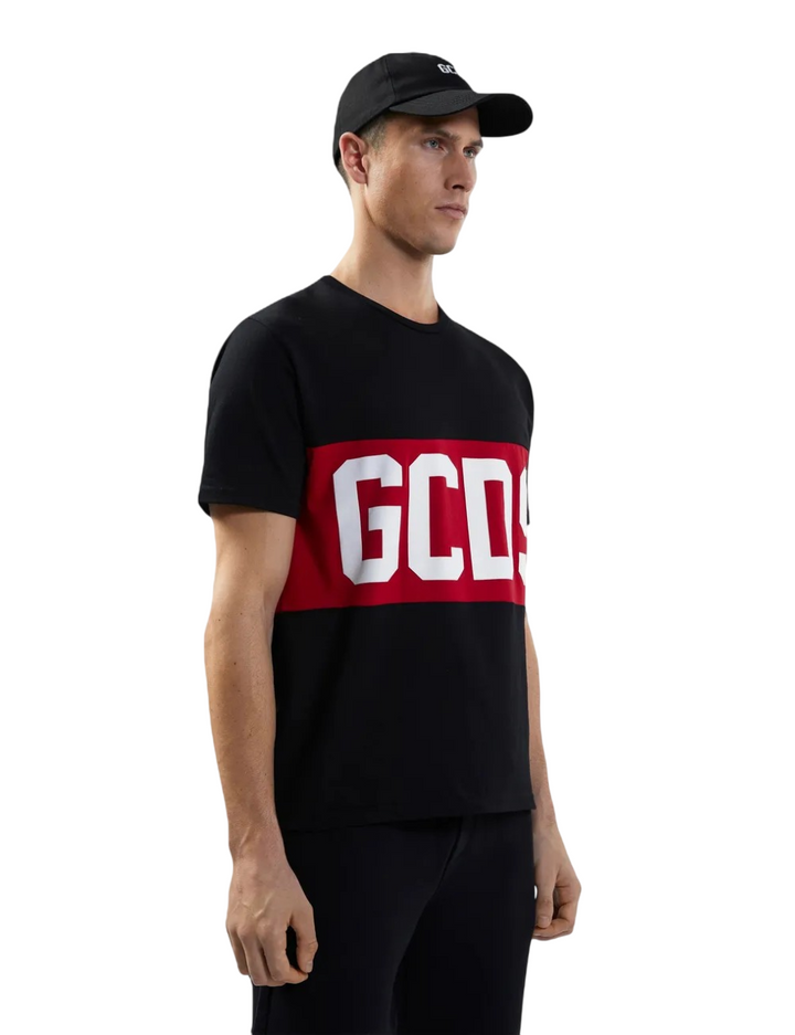 T-shirt da uomo girocollo con maxi logo