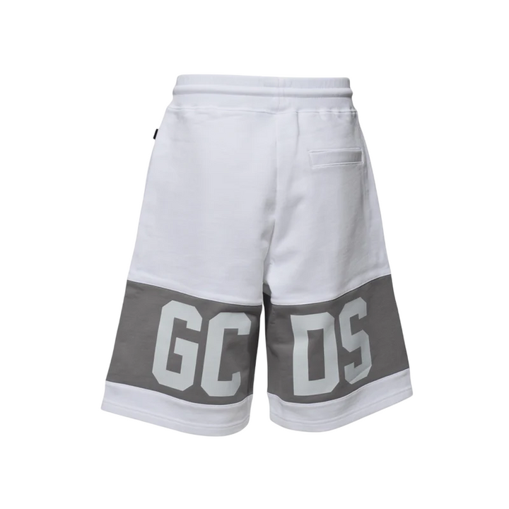 Bermuda da uomo in cotone con maxi log