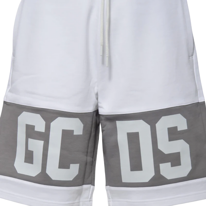 Bermuda da uomo in cotone con maxi log