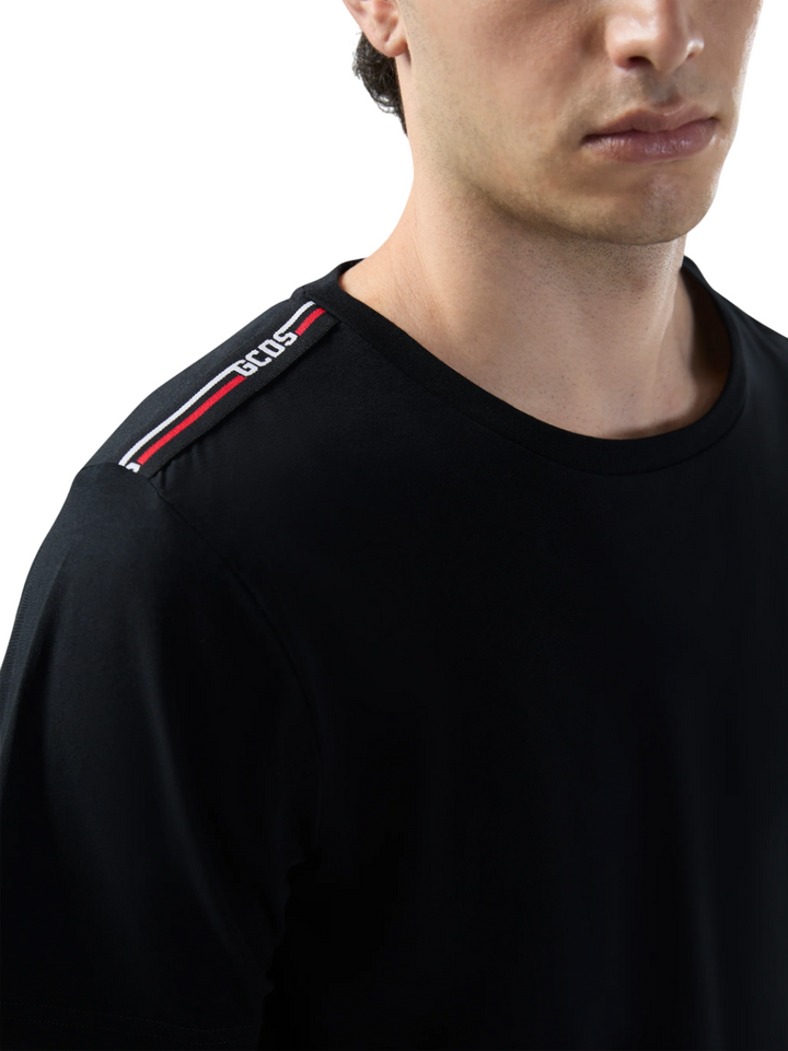 T-shirt stretch da uomo nera