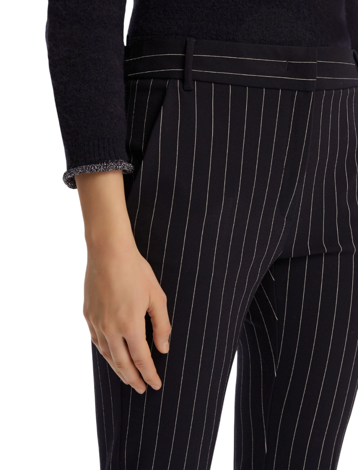 Pantalone gessato flare blu notte