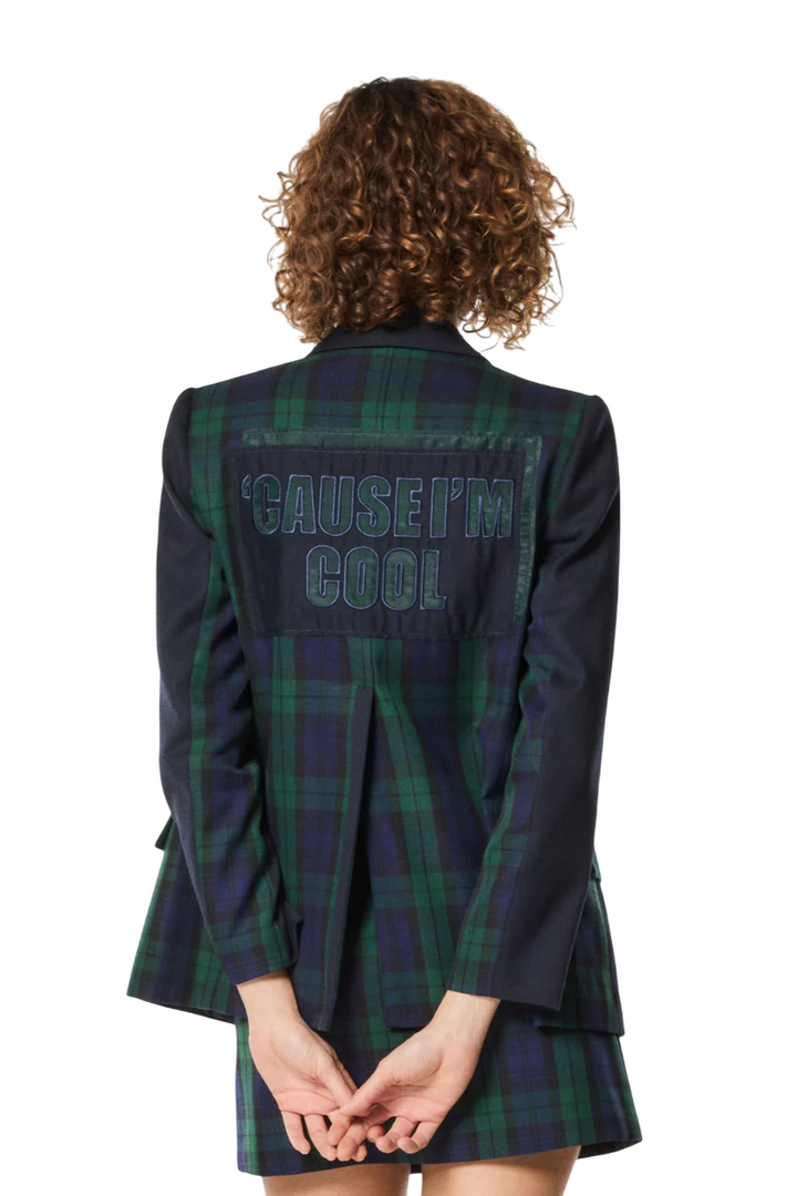 Giacca doppiopetto da donna  in fresco lana tartan