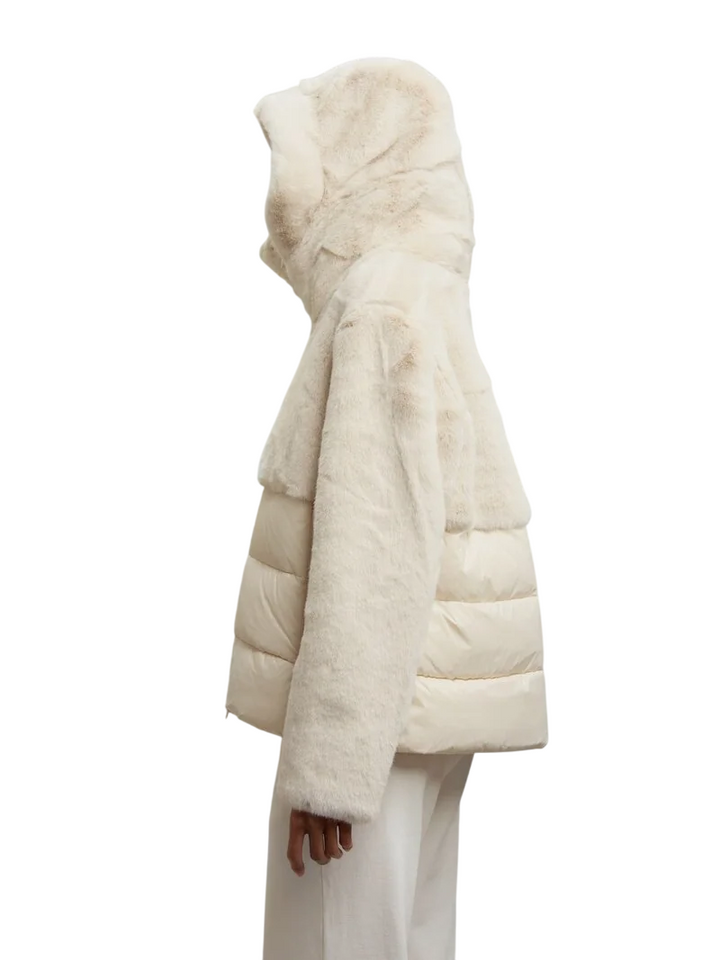 Giubbotto in Nylon da donna con pelliccia grigio