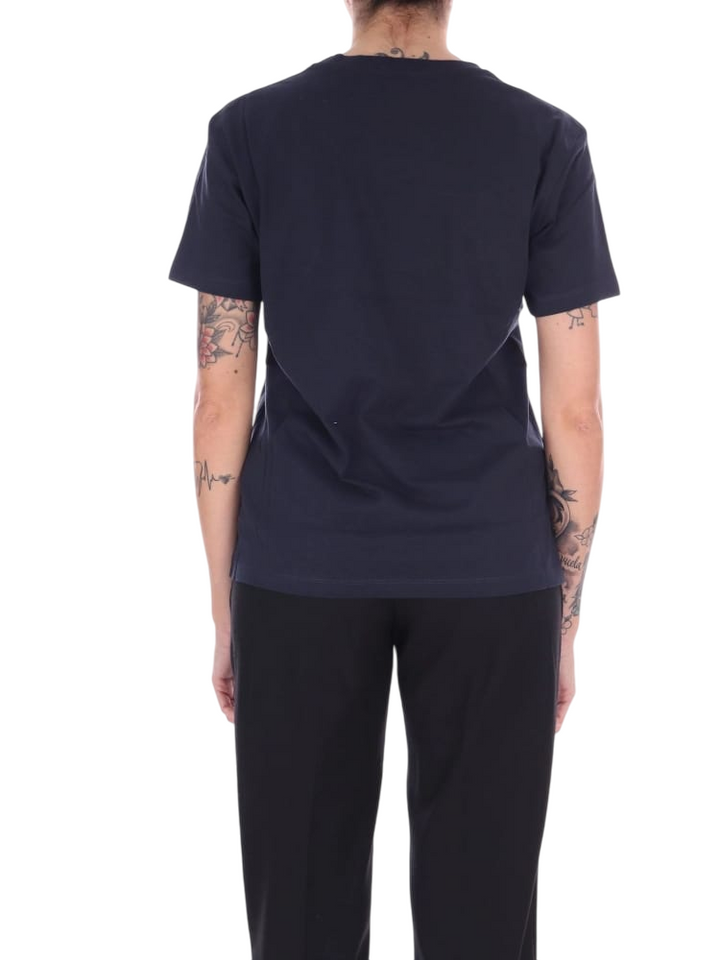 T-shirt da donna con logo blu in cotone