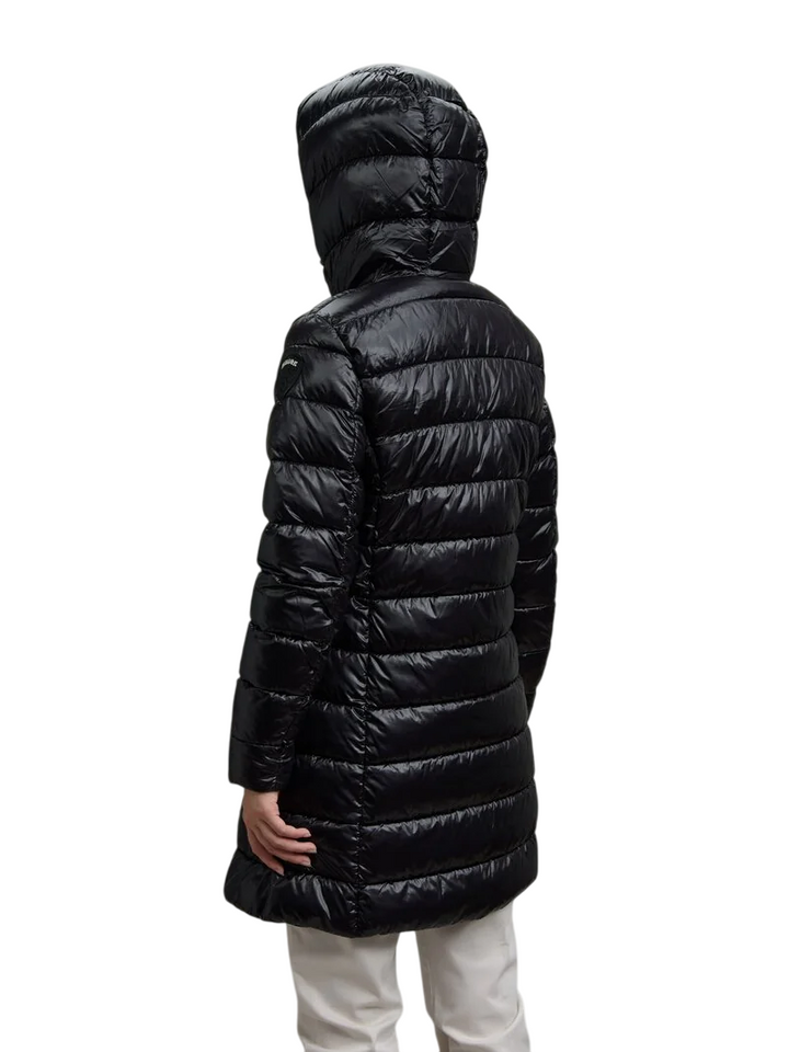 Piumino lungo trapuntato da donna nero