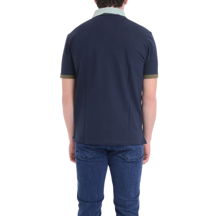 Blauer polo maniche corte Dabney in piquè blu