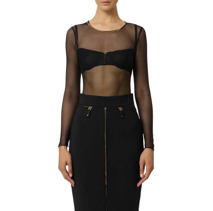 Body in tulle con collana