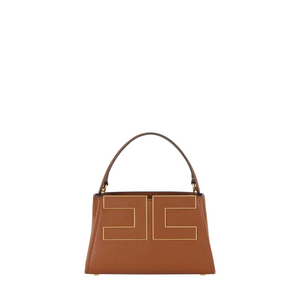 Borsa a mano ambra con logo