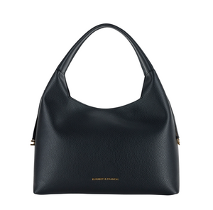Borsa Hobo nera con charms logati