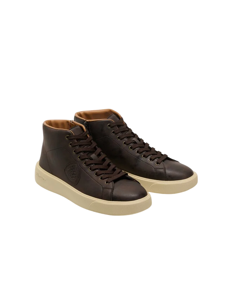 Sneakers da uomo alte marrone scuro