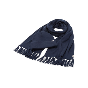 Berretto e sciarpa da uomo coordinati navy blue