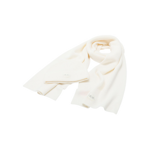 Berretto e sciarpa coordinati da donna in misto lana bianco panna