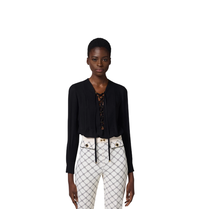 Blusa da donna in georgette con lacci