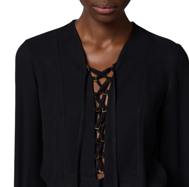 Blusa da donna in georgette con lacci
