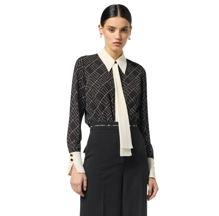 Camicia in georgette con stampa bi-color