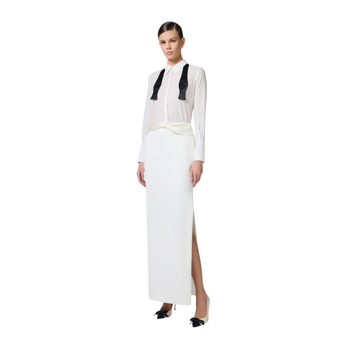 Camicia da donna in georgette con cravattino
