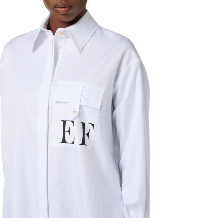 Camicia in popeline di cotone a righe