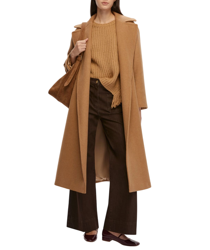 Cappotto in panno doppio color cammello