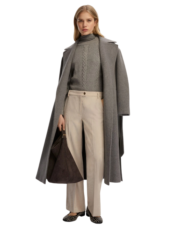 Cappotto in panno doppio color lontra