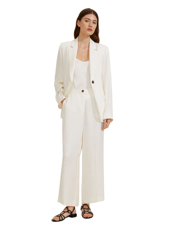 Top da donna in raso ricamato bianco lana