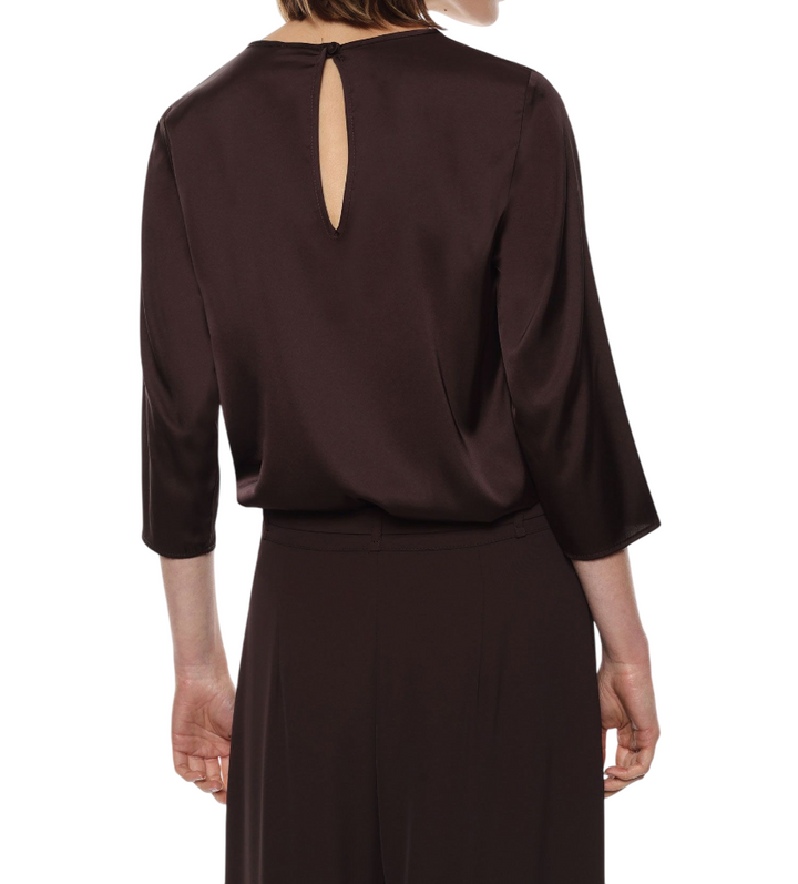 Camicia da donna a tre quarti marrone