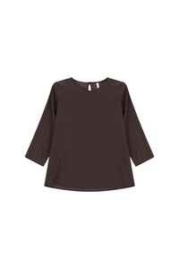 Camicia da donna a tre quarti marrone