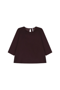 Camicia da donna a tre quarti vinaccio