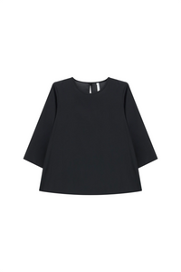 Blusa nera da donna maniche a 3/4