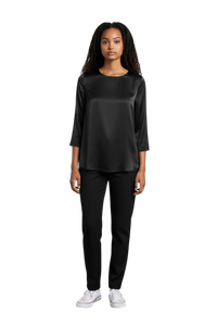 Blusa nera donna ampia