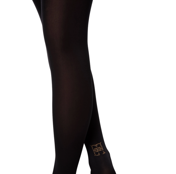 Collant con logo in strass