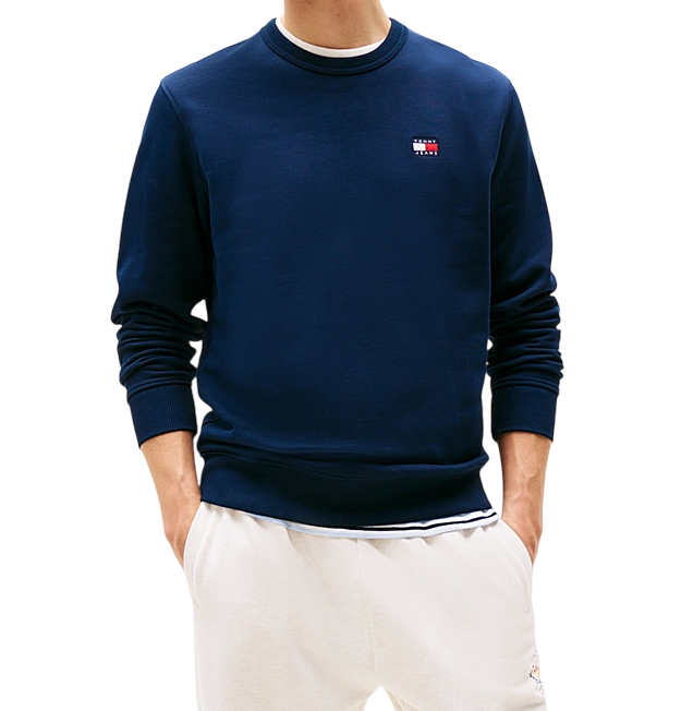 Felpa da uomo con distintivo navy blue