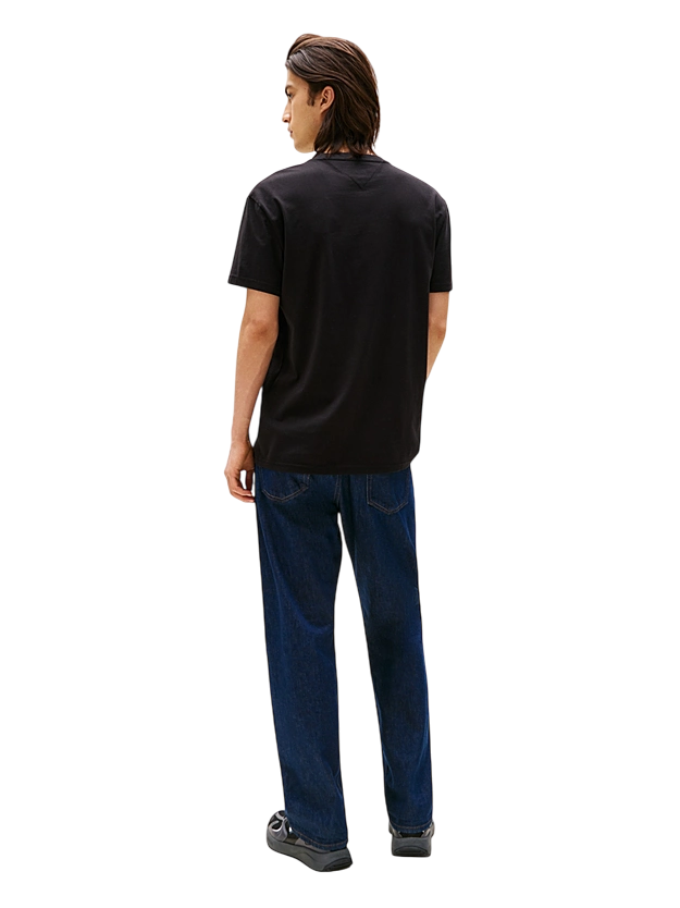 T-shirt con logo lineare ricamato