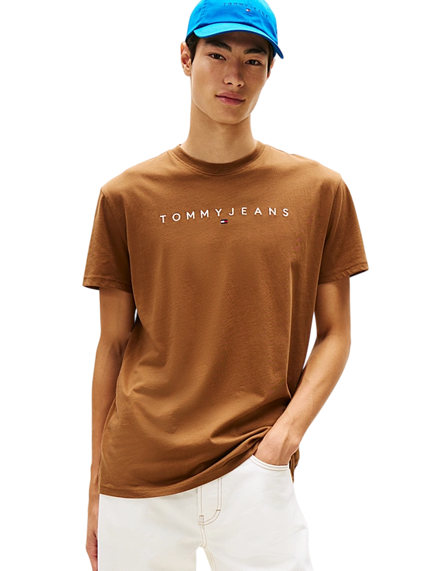 T-shirt da uomo con logo lineare ricamato